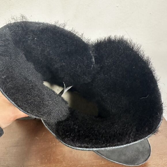 Ugg Syden Black Suede Sheepskin Boots 1120702 Women's 8.5 - Picture 10 of 12